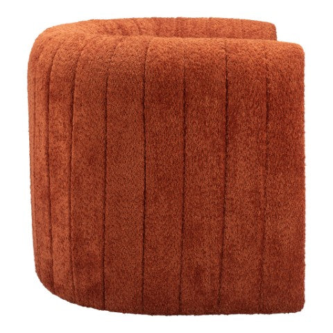 Homeroots 37" Burnt Orange Sherpa Tufted Arm Chair - Stylish Comfort With Soft Cushions And Chic Design   572302