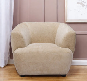 HomeRoots 39" Inviting Beige and Black Faux Shearling Arm Chair - Cozy Accent for Modern Living Spaces! 572303