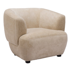 Homeroots 39" Beige And Black Faux Shearling Arm Chair - Stylish, Durable, And Comfortable Upholstered Seating   572303
