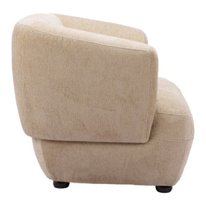 Homeroots 39" Beige And Black Faux Shearling Arm Chair - Stylish, Durable, And Comfortable Upholstered Seating   572303