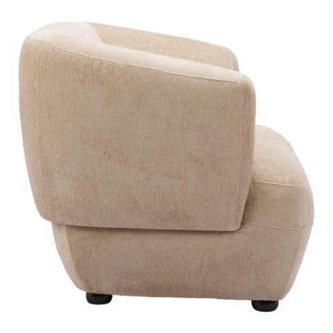 Homeroots 39" Beige And Black Faux Shearling Arm Chair - Stylish, Durable, And Comfortable Upholstered Seating   572303
