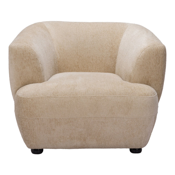 Homeroots 39" Beige And Black Faux Shearling Arm Chair - Stylish, Durable, And Comfortable Upholstered Seating   572303