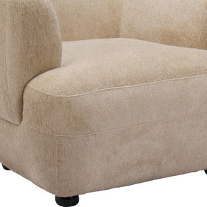 Homeroots 39" Beige And Black Faux Shearling Arm Chair - Stylish, Durable, And Comfortable Upholstered Seating   572303