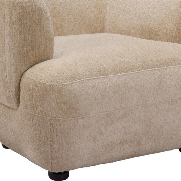 Homeroots 39" Beige And Black Faux Shearling Arm Chair - Stylish, Durable, And Comfortable Upholstered Seating   572303