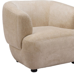 Homeroots 39" Beige And Black Faux Shearling Arm Chair - Stylish, Durable, And Comfortable Upholstered Seating   572303