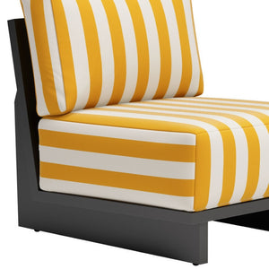 Homeroots 27" Striped Fabric Side Chair In Chic White, Yellow & Black - Stylish, Comfortable, And Versatile!   572305
