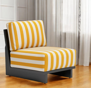 HomeRoots 27" Modern Armless Fabric Side Chair with Vibrant Striped Design, Slipcover & Comfort Support 572305