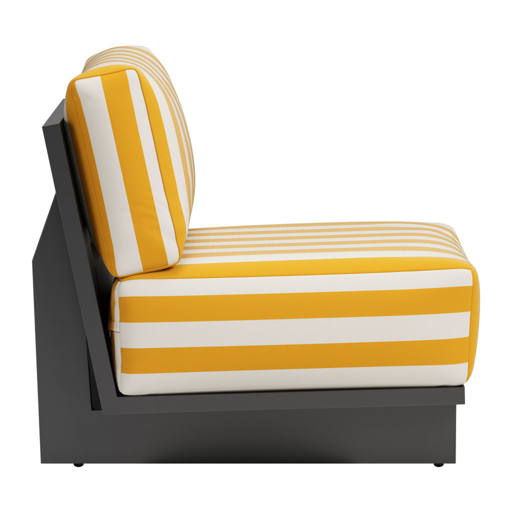 Homeroots 27" Striped Fabric Side Chair In Chic White, Yellow & Black - Stylish, Comfortable, And Versatile!   572305