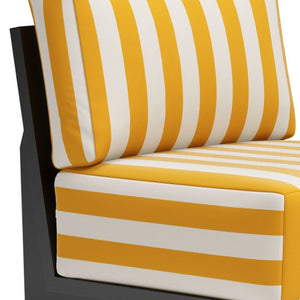 Homeroots 27" Striped Fabric Side Chair In Chic White, Yellow & Black - Stylish, Comfortable, And Versatile!   572305