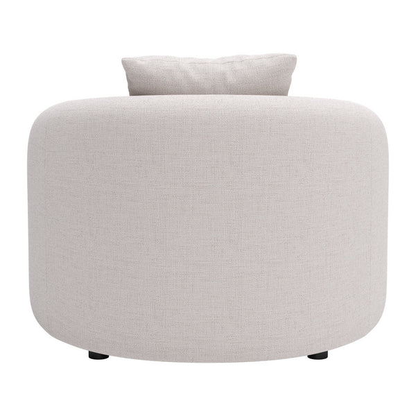 Homeroots 42" Beige Outdoor Accent Chair With Stylish Cushions - Elevate Your Patio Comfort & Aesthetic!  Olefin,Aluminium,Polypropylene 572307