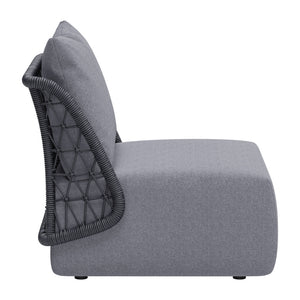 Homeroots 33" Gray Outdoor Accent Chair - Stylish Cushions, Durable Aluminum Frame, Perfect For Relaxation!  Olefin,Aluminium,Polypropylene 572308