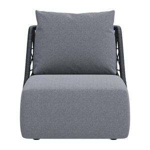 Homeroots 33" Gray Outdoor Accent Chair - Stylish Cushions, Durable Aluminum Frame, Perfect For Relaxation!  Olefin,Aluminium,Polypropylene 572308