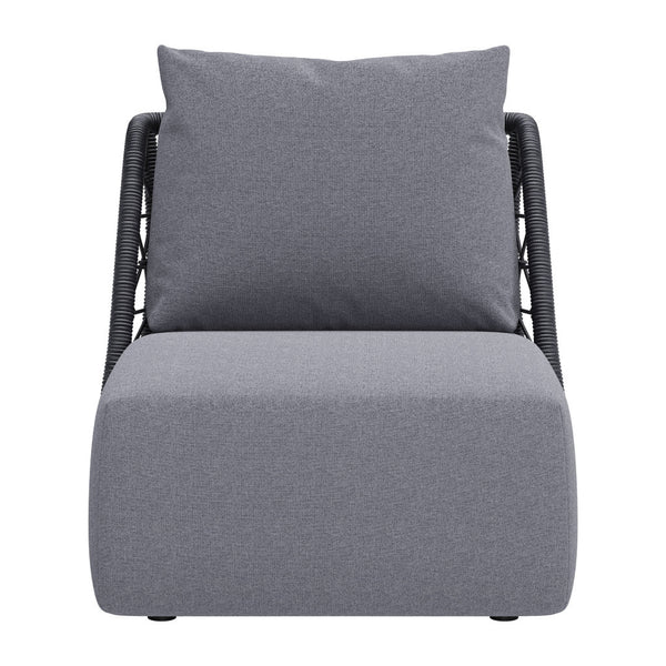 Homeroots 33" Gray Outdoor Accent Chair - Stylish Cushions, Durable Aluminum Frame, Perfect For Relaxation!  Olefin,Aluminium,Polypropylene 572308