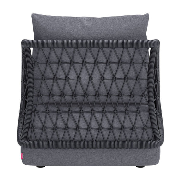 Homeroots 33" Gray Outdoor Accent Chair - Stylish Cushions, Durable Aluminum Frame, Perfect For Relaxation!  Olefin,Aluminium,Polypropylene 572308