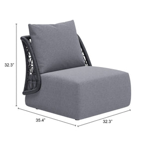 HomeRoots 33" Gray Outdoor Accent Chair - Stylish, Durable, and Comfortable Seating for All Spaces! 572308