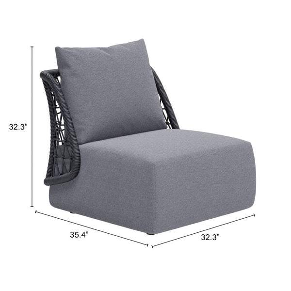HomeRoots 33" Gray Outdoor Accent Chair - Stylish, Durable, and Comfortable Seating for All Spaces! 572308