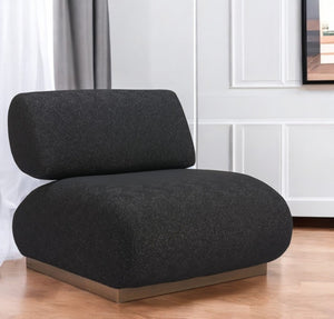 HomeRoots 34" Modern Black and Bronze Upholstered Accent Chair - Plush Comfort for Home & Office Use 572309