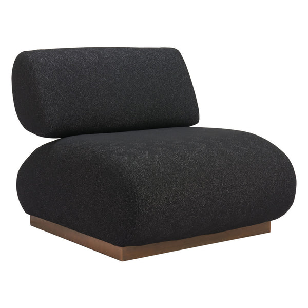 Homeroots 34" Black And Bronze Upholstered Side Chair - Stylish Comfort For Living Room, Bedroom, Or Office   572309