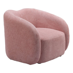 Homeroots 36" Stylish Pink & Black Faux Shearling Arm Chair - Elegant Upholstered Seating For Any Room   572310