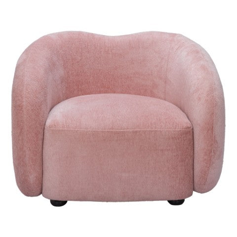 Homeroots 36" Stylish Pink & Black Faux Shearling Arm Chair - Elegant Upholstered Seating For Any Room   572310