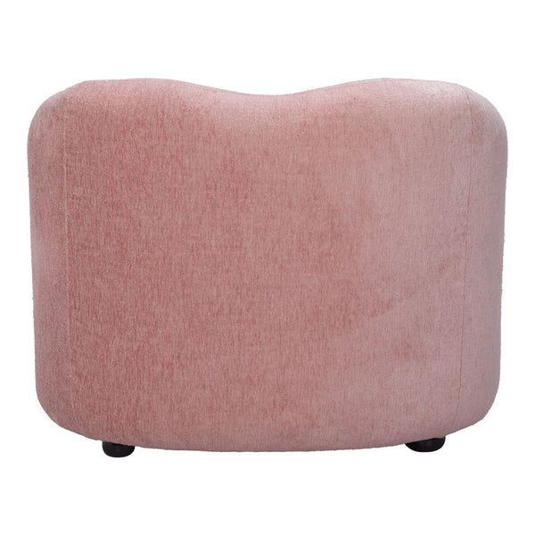 Homeroots 36" Stylish Pink & Black Faux Shearling Arm Chair - Elegant Upholstered Seating For Any Room   572310