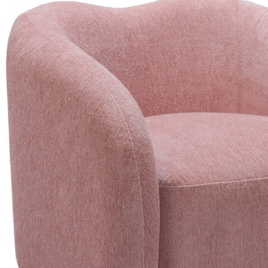 Homeroots 36" Stylish Pink & Black Faux Shearling Arm Chair - Elegant Upholstered Seating For Any Room   572310