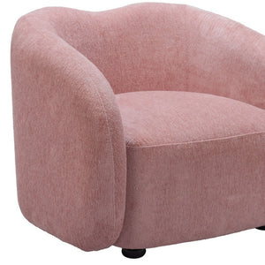Homeroots 36" Stylish Pink & Black Faux Shearling Arm Chair - Elegant Upholstered Seating For Any Room   572310