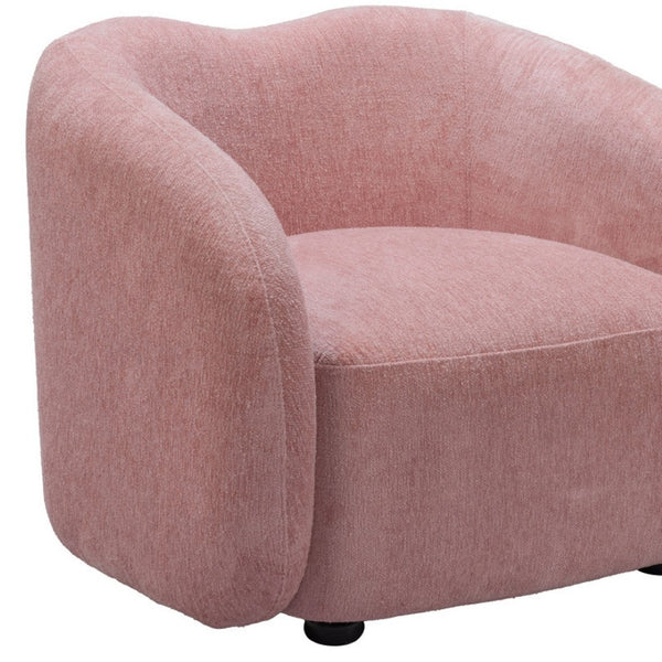 Homeroots 36" Stylish Pink & Black Faux Shearling Arm Chair - Elegant Upholstered Seating For Any Room   572310