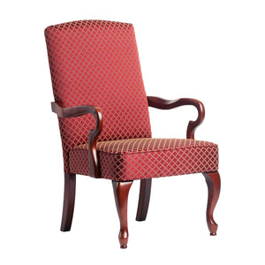 English Elm DeLaney Hardwood Gooseneck Arm Chair with Jacquard Diamond Fabric, High Back Comfort & Durable Build Red B050P229956