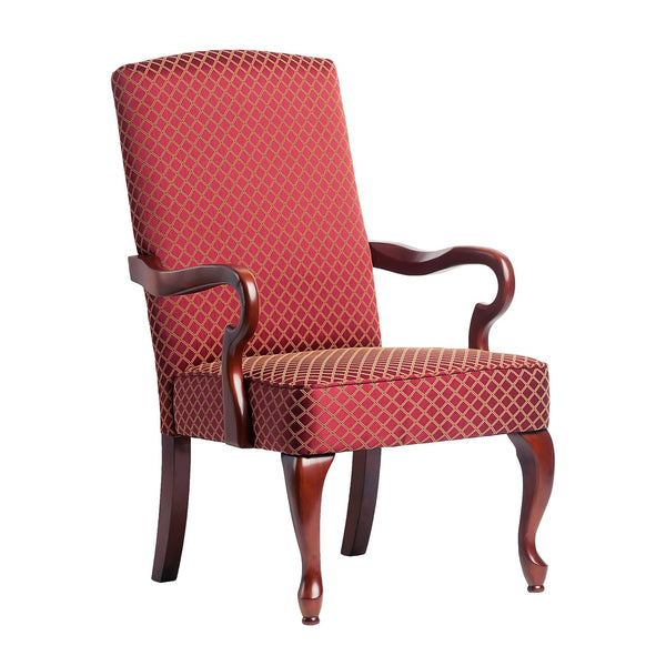 English Elm DeLaney Hardwood Gooseneck Arm Chair with Jacquard Diamond Fabric, High Back Comfort & Durable Build Red B050P229956