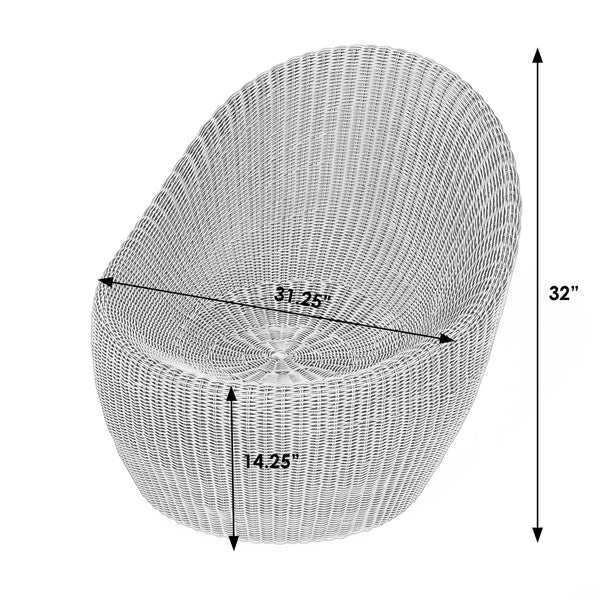 Butler Specialty Delmar Rattan Outdoor Nest Chair - Curved High Back Design For Ultimate Summer Relaxation & Style Natural Aluminum,Synthetic Rattan 5723447-butler