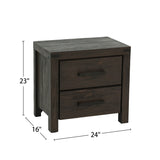 English Elm 2 Drawers Nightstand In Espresso