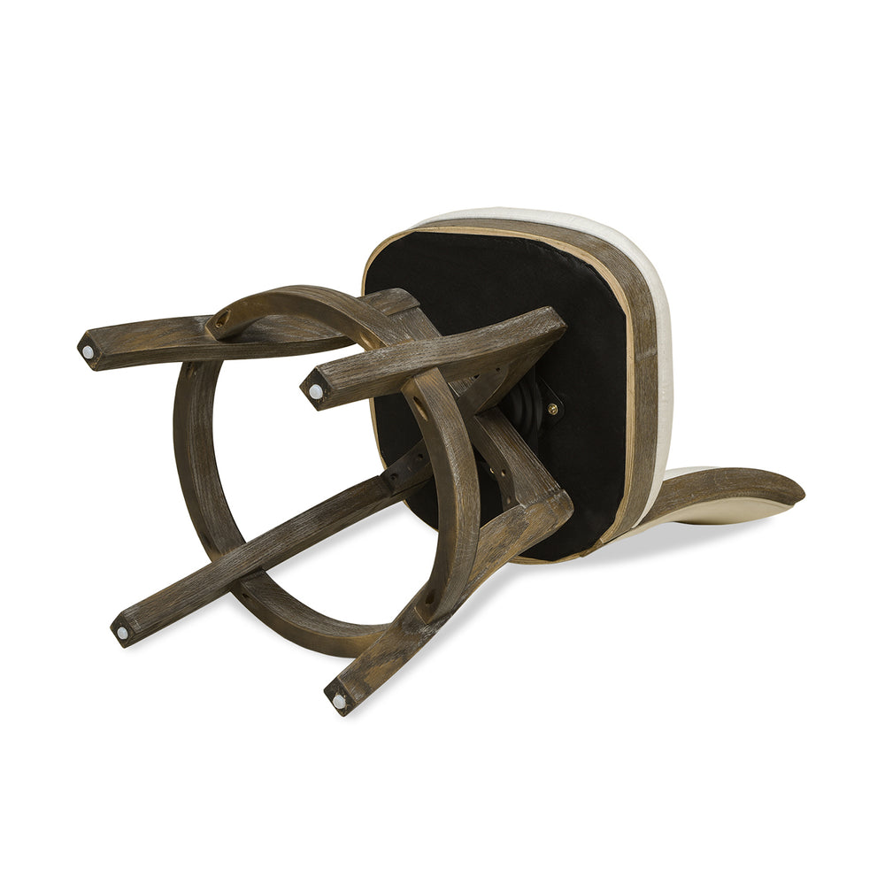 English Elm Jennifer Taylor Home - Henry 27" Armless Swivel Counter Height Bar Stool Heathered Linen Upholstered High Back Support White B2719P238375