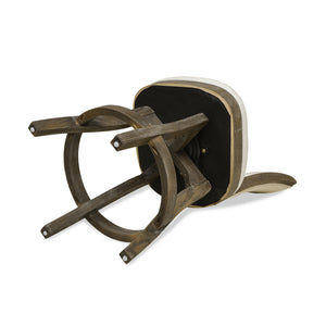 English Elm Jennifer Taylor Home - Henry 27" Armless Swivel Counter Height Bar Stool Heathered Linen Upholstered High Back Support White B2719P238375