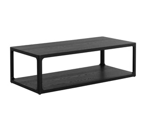 Sunpan Doncaster Coffee Table - Modern Minimalist Design with Solid Oak Frame and Unique Natural Character Black