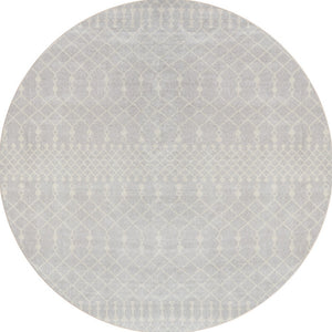 Homeroots 5' Gray Geometric Power Loom Round Rug  Polyester 572515