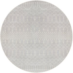 Homeroots 5' Gray Geometric Power Loom Round Rug  Polyester 572515
