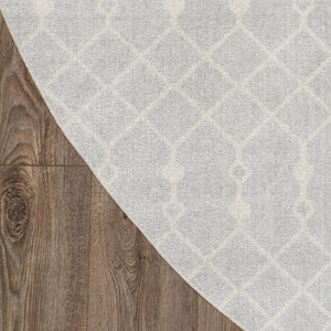 Homeroots 5' Gray Geometric Power Loom Round Rug  Polyester 572515