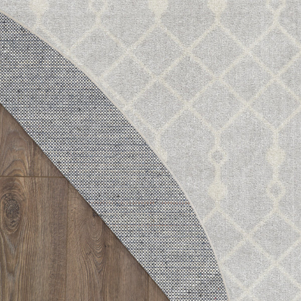 Homeroots 5' Gray Geometric Power Loom Round Rug  Polyester 572515