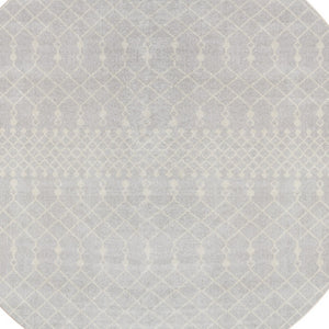 Homeroots 5' Gray Geometric Power Loom Round Rug  Polyester 572515
