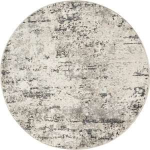 HomeRoots 8' Gray Floral Power Loom Area Rug - Stylish, Durable, and Versatile for Any Room Décor 8' Round 572520