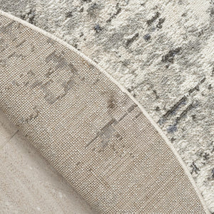 HomeRoots 8' Gray Floral Power Loom Area Rug - Stylish, Durable, and Versatile for Any Room Décor 8' Round 572520