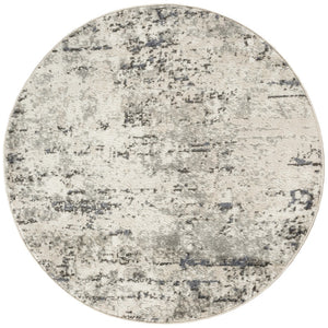 HomeRoots 8' Gray Floral Power Loom Area Rug - Stylish, Durable, and Versatile for Any Room Décor 8' Round 572520