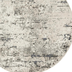 HomeRoots 8' Gray Floral Power Loom Area Rug - Stylish, Durable, and Versatile for Any Room Décor 8' Round 572520