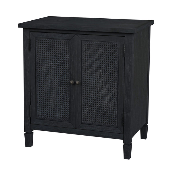 Butler Specialty Flagstaff 2-door Cane Cabinet With Elegant Washed Finish And Bronze Hardware For Stylish Storage Black Mindi Wood,Mindi Veneer,Mdf 5725432-butler