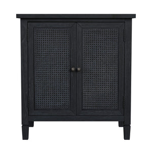 Butler Specialty Flagstaff 2-door Cane Cabinet With Elegant Washed Finish And Bronze Hardware For Stylish Storage Black Mindi Wood,Mindi Veneer,Mdf 5725432-butler