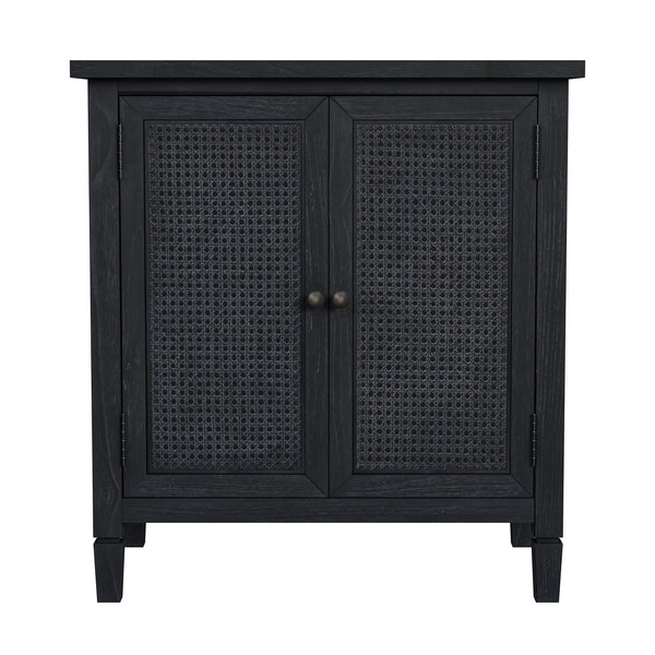 Butler Specialty Flagstaff 2-door Cane Cabinet With Elegant Washed Finish And Bronze Hardware For Stylish Storage Black Mindi Wood,Mindi Veneer,Mdf 5725432-butler