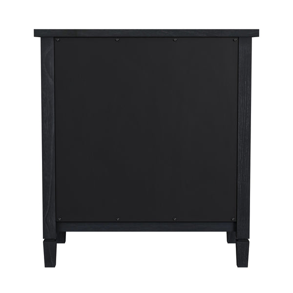 Butler Specialty Flagstaff 2-door Cane Cabinet With Elegant Washed Finish And Bronze Hardware For Stylish Storage Black Mindi Wood,Mindi Veneer,Mdf 5725432-butler