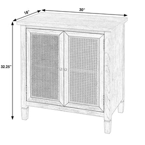 Butler Specialty Flagstaff 2-door Cane Cabinet With Elegant Washed Finish And Bronze Hardware For Stylish Storage Natural Mindi Wood,Mindi Veneer,Mdf 5725449-butler