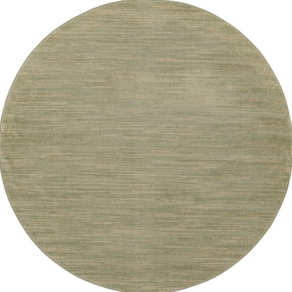 HomeRoots 8' Green and Gold Abstract Area Rug - Stylish Indoor/Outdoor Round Accent for Modern Spaces 572567